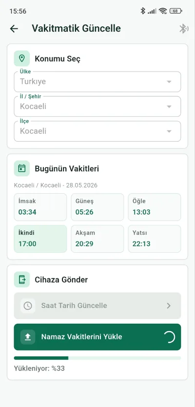 Vakitmatik mobil uygulama ekran görüntüsü